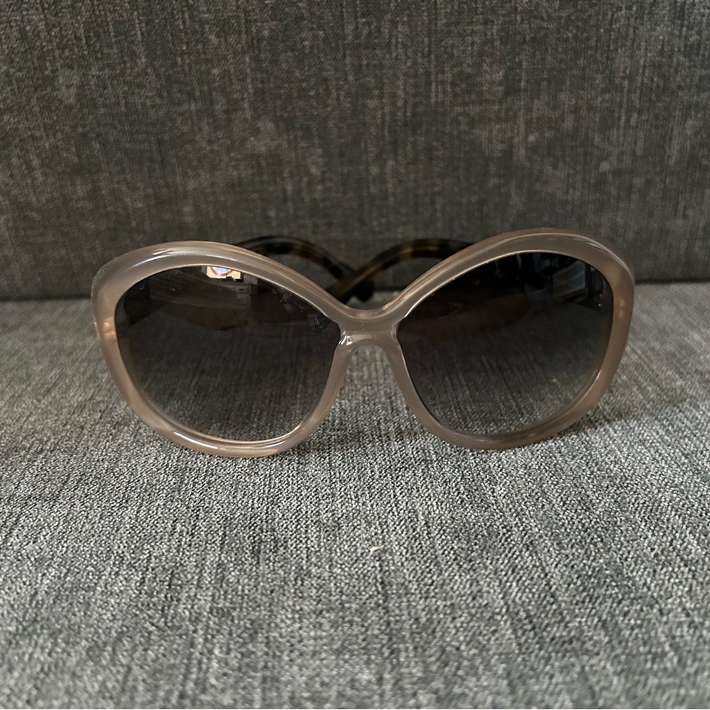 Balenciaga Black and Cream Sunglasses